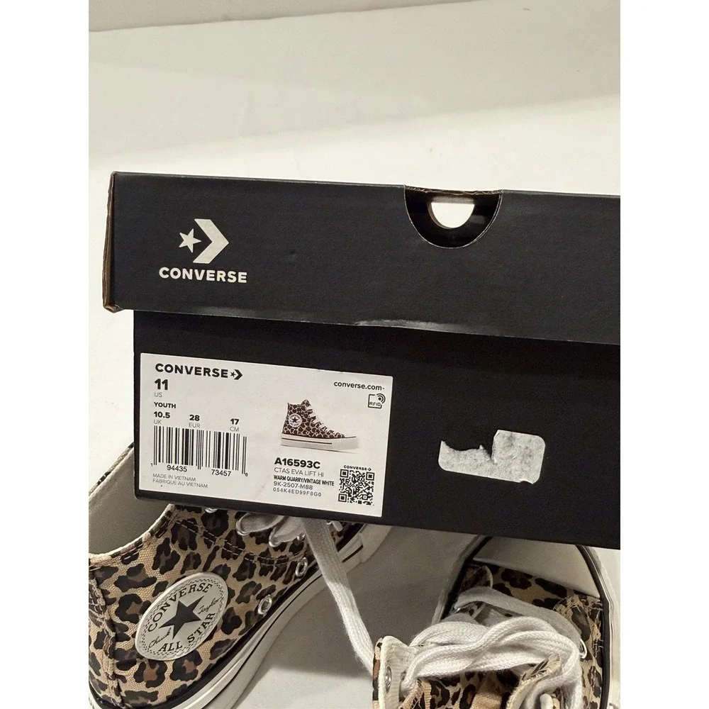 Converse Chuck Taylor All Star Kids 11 youth kids High Top Leopard Print Canvas